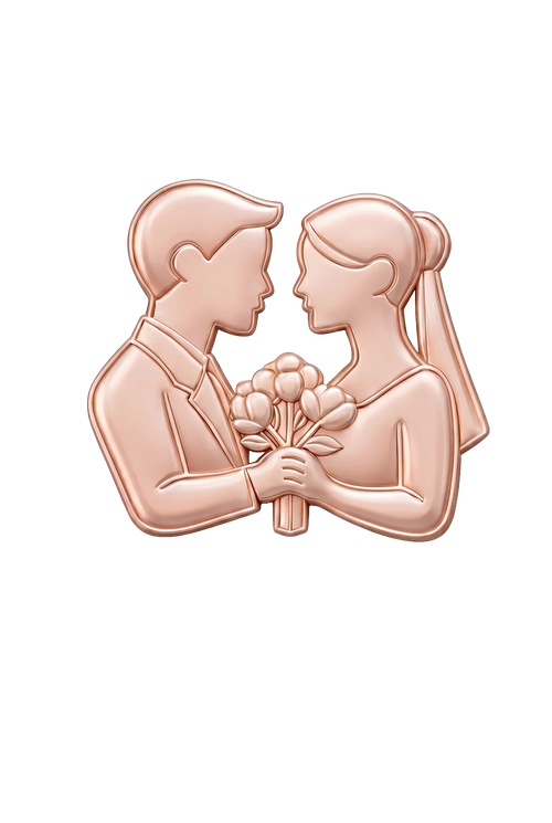 Bride & Groom Manifestation Symbol | Premium Champagne Gold Vision Board Icon