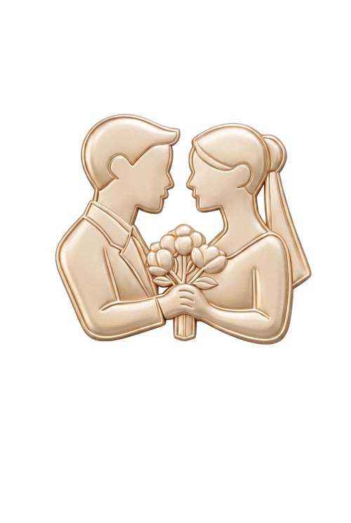 Bride & Groom Manifestation Symbol | Premium Champagne Gold Vision Board Icon - Manifesto Studio