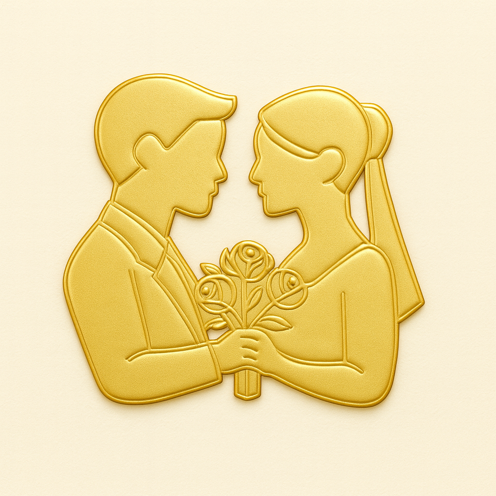 Bride & Groom Manifestation Symbol | Premium Gold Embossed (PNG & JPEG)