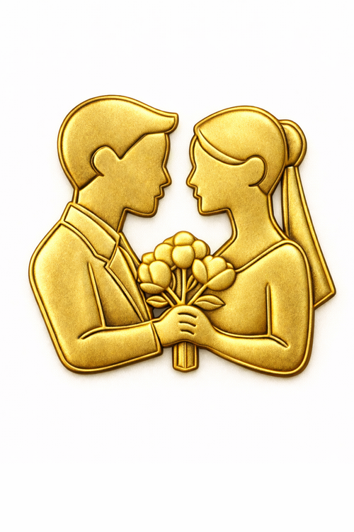 Bride & Groom Manifestation Symbol | Premium Gold Embossed (PNG & JPEG)