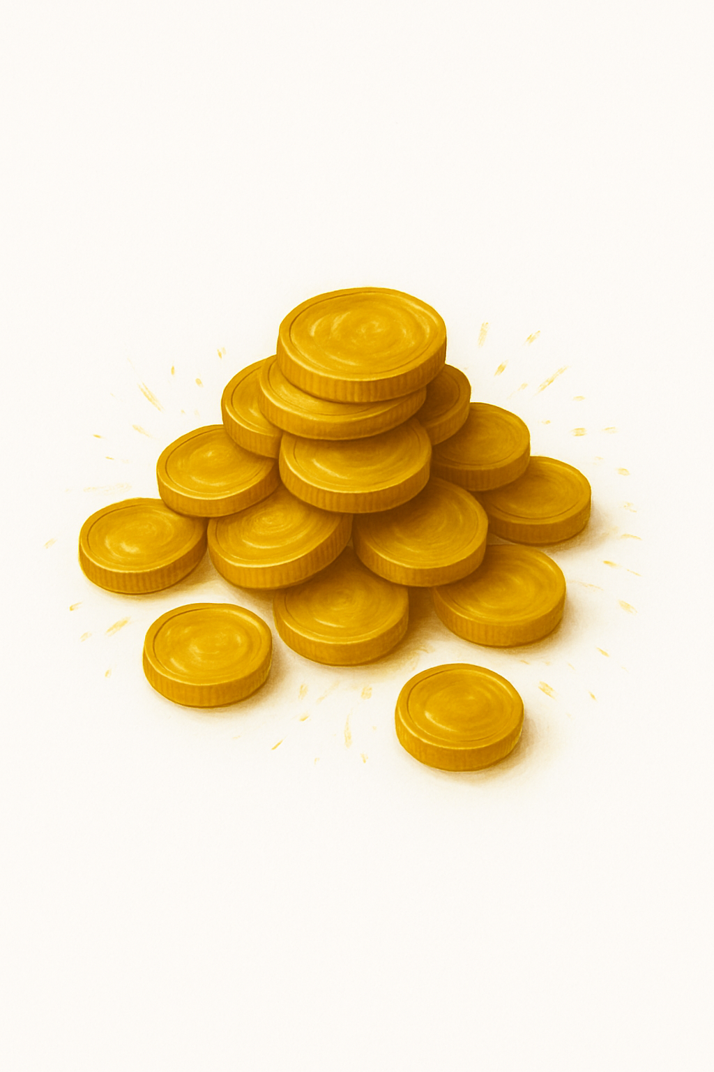 Gold Coins manifestation symbol — premium wealth icon for vision boards, digital downloads, and abundance practices.