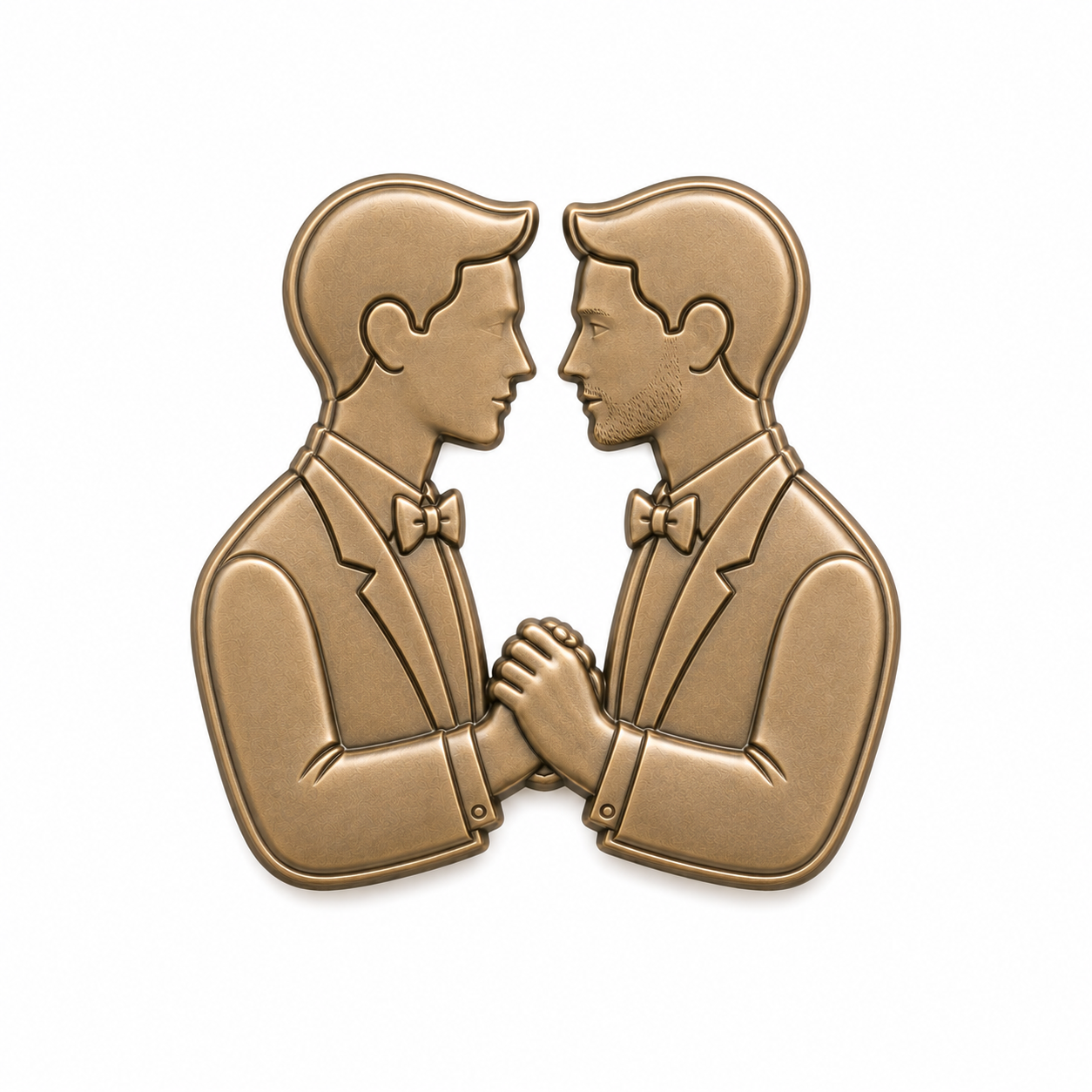 Bronze groom and groom wedding symbol icon for vision boards, wedding planning, and relationship visualization.