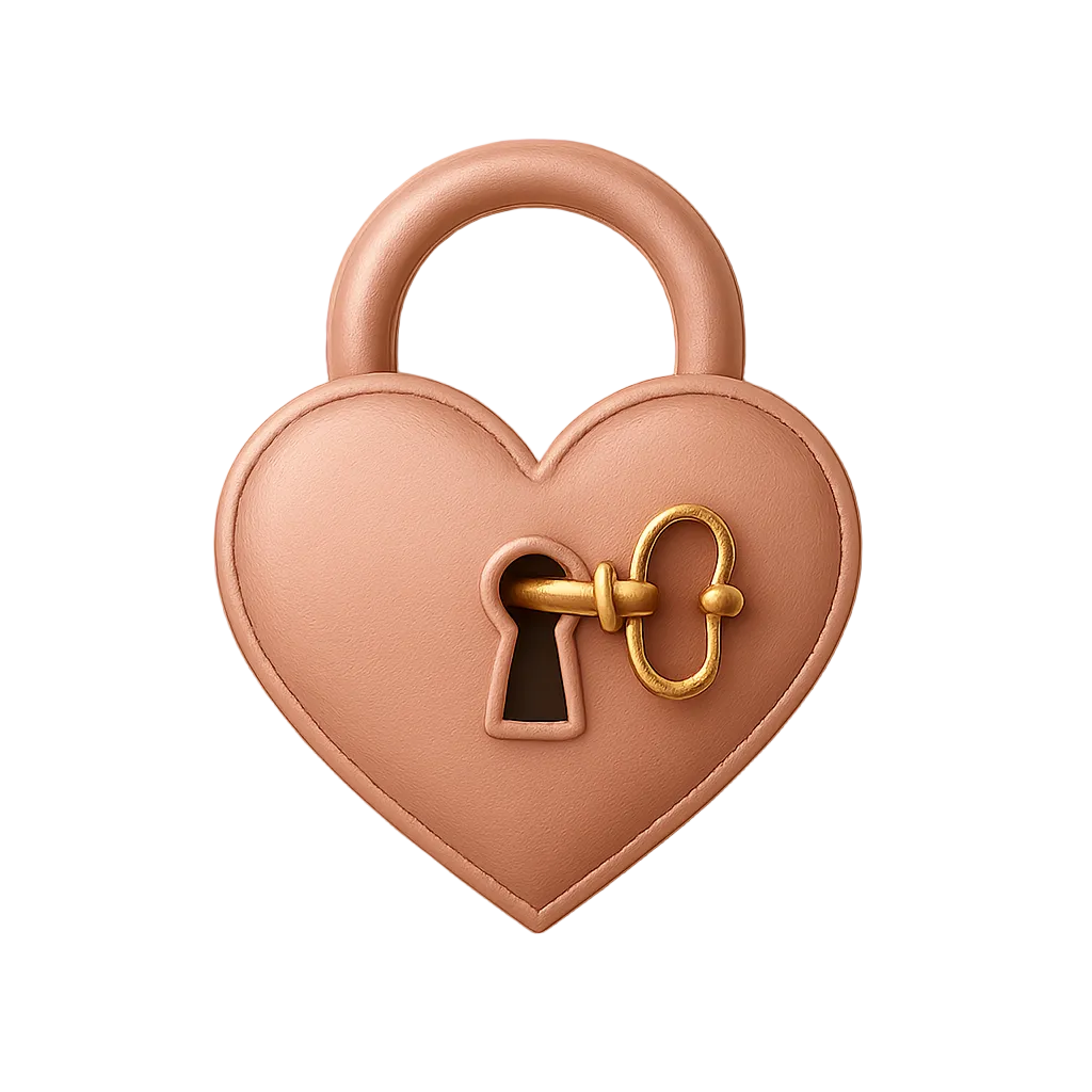 Locked Heart manifestation symbol representing emotional boundaries, commitment, and protected love, designed for digital vision boards and relationship intention work.