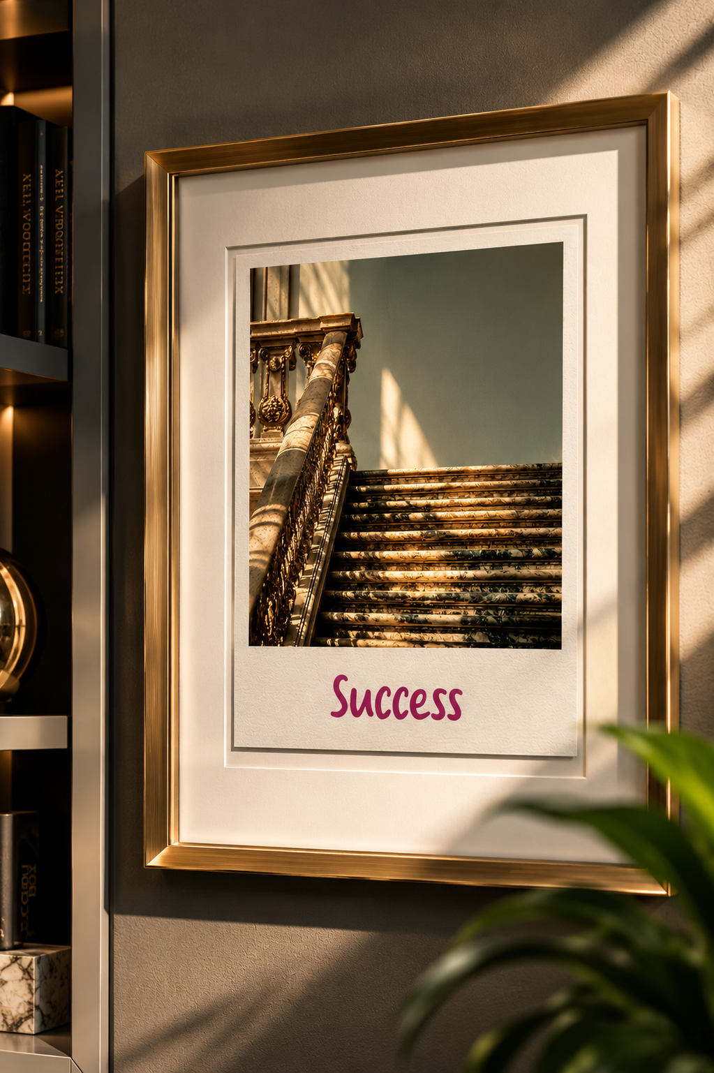 Success Polaroid displayed as framed wall art for a career vision board and dream job goals.