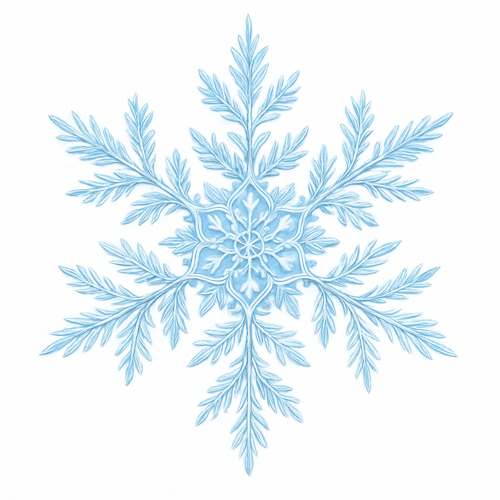 Ice Blue Snowflake | Premium Winter Embossed Symbol (JPEG & PNG)