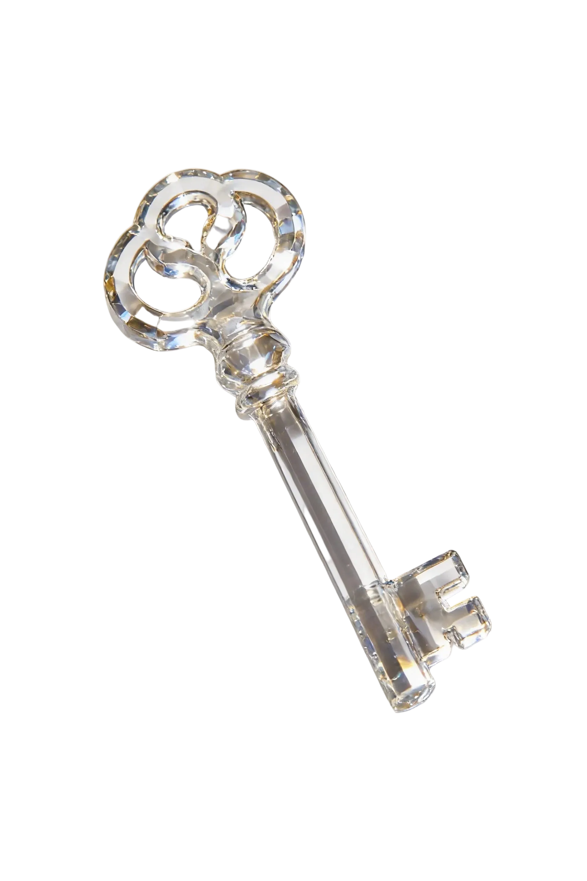 Clear crystal Love Key manifestation symbol and vision board icon for finding love and relationship goals
