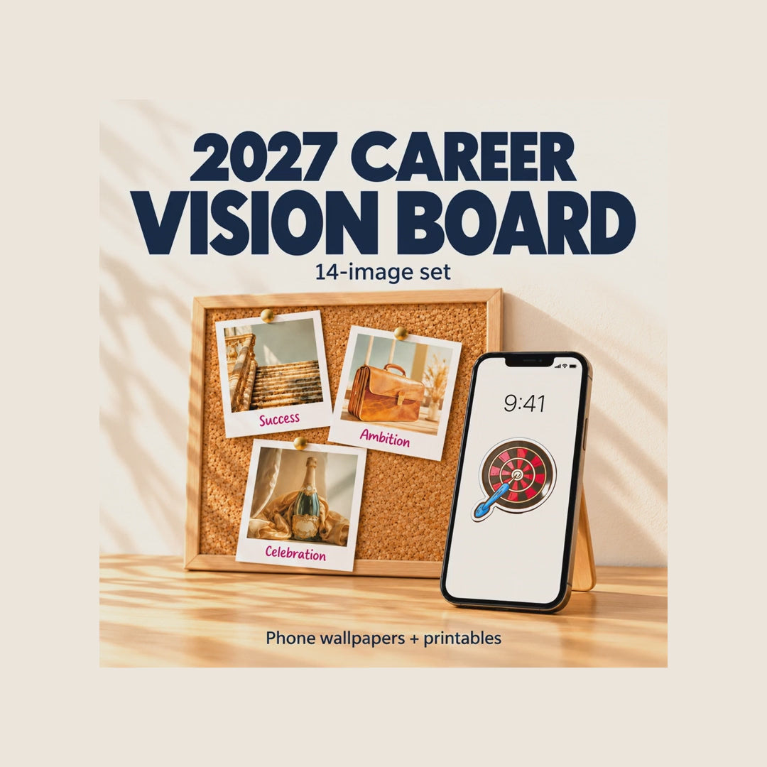 2027 Career Focus Images Set | 14 Vision Board Polaroids  & Printable Icons